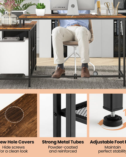 Giantex L Shaped Computer Desk with Drawers