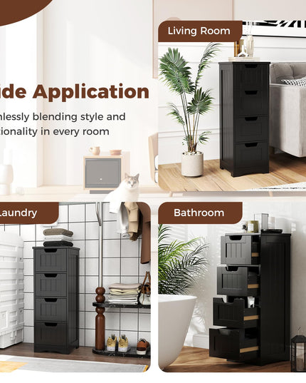 Giantex Bathroom Storage Cabinet w/ 4 Drawers