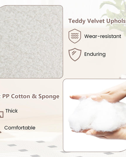 Giantex Rocking Chair Nursery Teddy Upholstered Rocker Chair