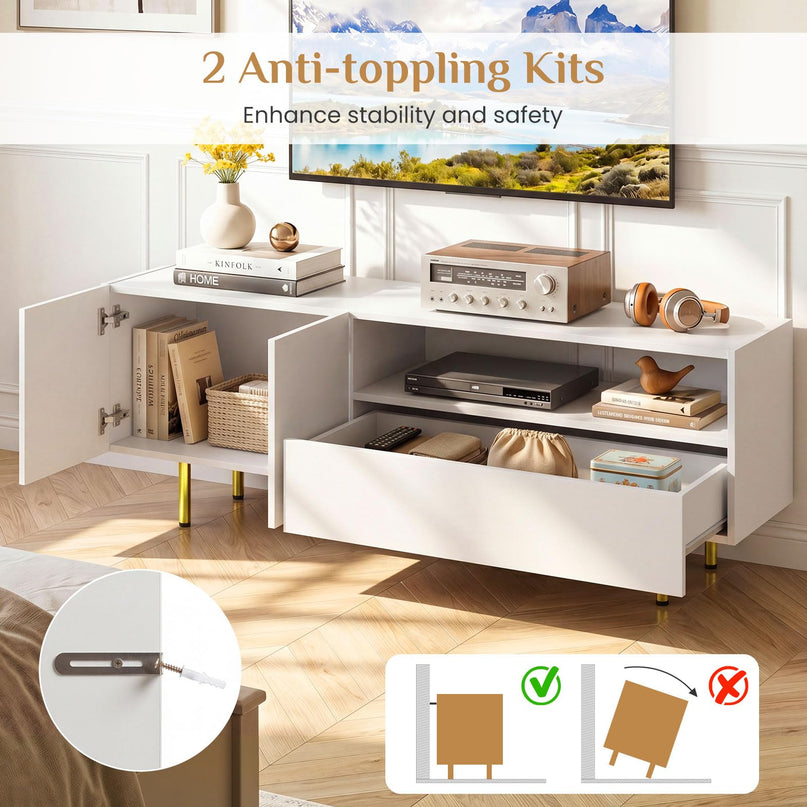 Giantex Wooden TV Stand for TVs up to 70" with Storage Cabinet