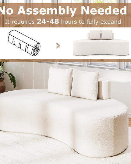 Giantex 78.5" Sofa Couch with 2 Cozy Pillows for Living Room