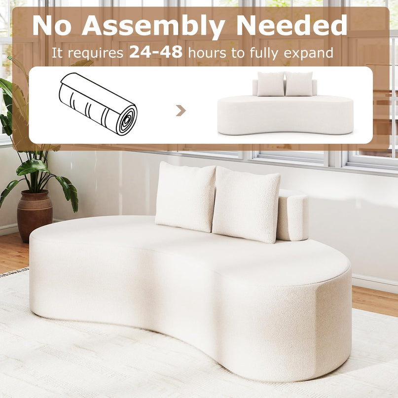 Giantex 78.5" Sofa Couch with 2 Cozy Pillows for Living Room