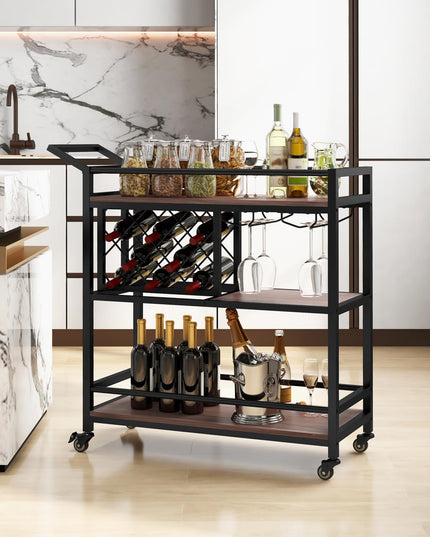 Giantex Bar Cart, 3 Tier Serving Cart for Home