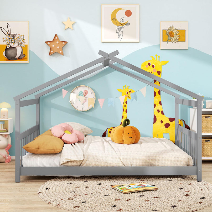 Giantex Full Size Floor Bed for Kids Teens Girls Boys