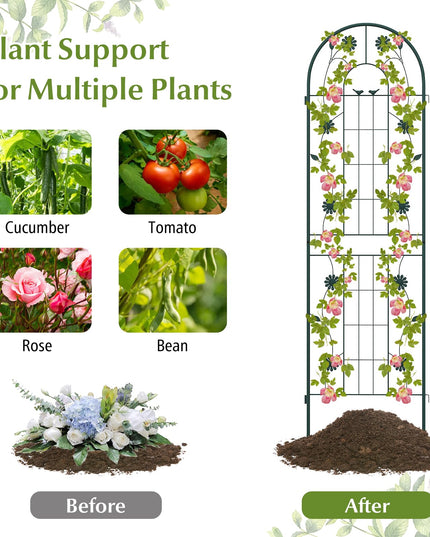 Giantex Garden Trellis, Tall Galvanized Steel Trellis for Climbing Plants