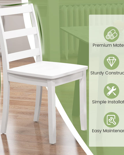 Wood Dining Chairs, White - Giantex