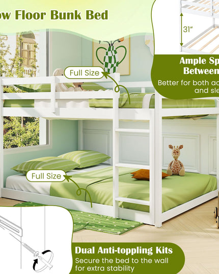 Giantex Full Over Full Bunk Bed with Slats Support for Kids