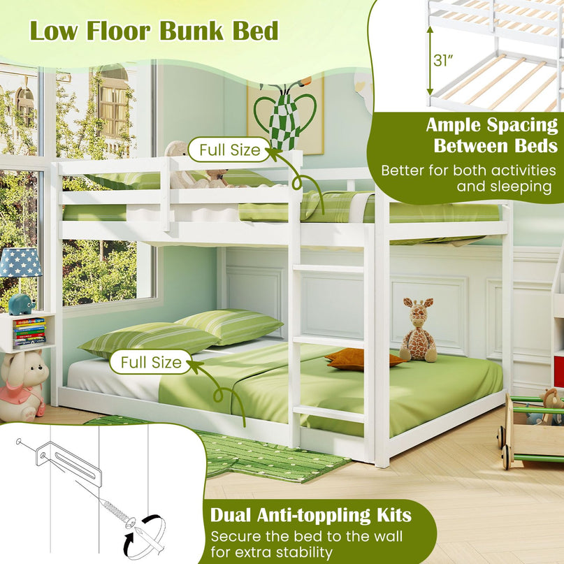 Giantex Full Over Full Bunk Bed with Slats Support for Kids