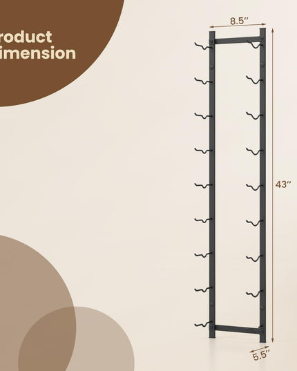 Giantex Wall Mounted Wine Rack for 9-Bottles, Metal Wall Wine Racks Organizer
