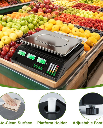 Balance commerciale numérique Giantex 88 lb/40 kg rechargeable