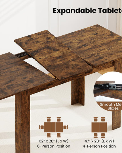 Giantex Table de Salle à Manger Extensible 119-157 cm pour 4-8 Personnes, Table de Ferme