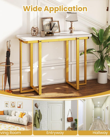 Giantex 42" Console Table Modern Faux Marble Entryway Table