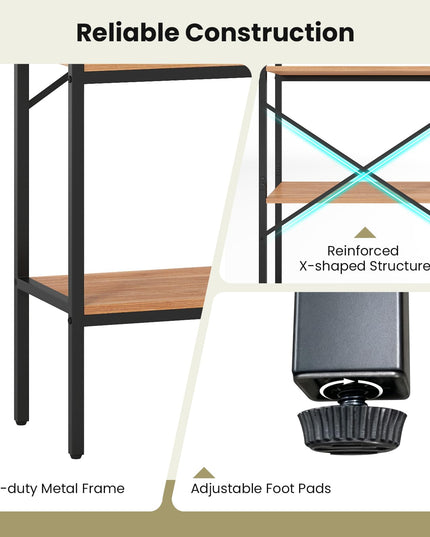 GIANTEX 4-Tier Arched Industrial Bookcase with Metal Frame (1/2)