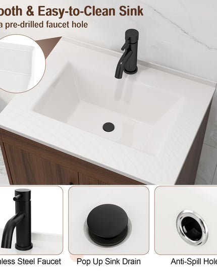 Giantex Bathroom Vanities with Vessel Sink - Bathroom Sink Cabinet with Doors