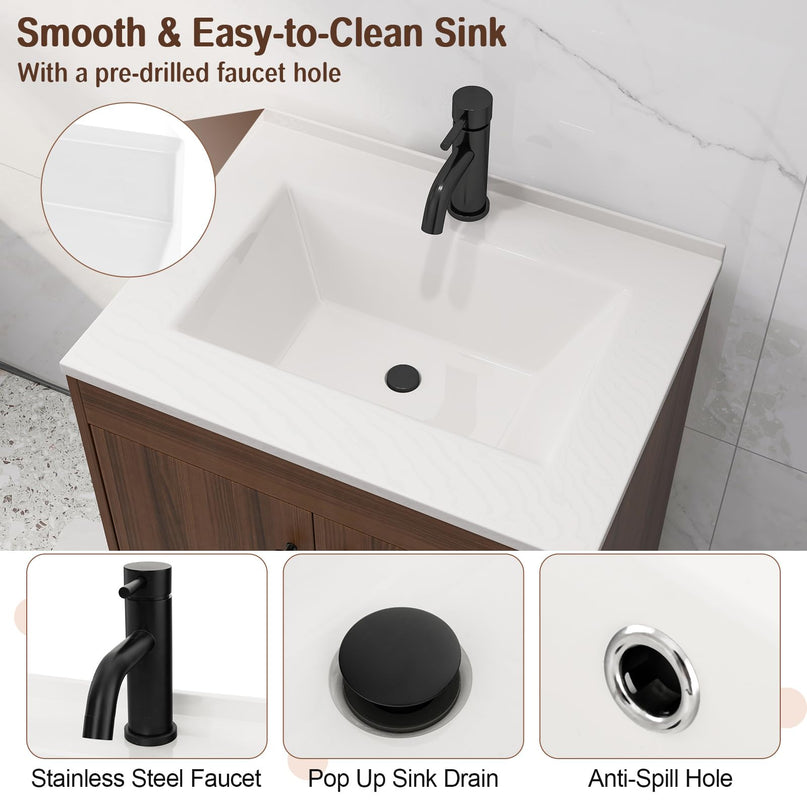 Giantex Bathroom Vanities with Vessel Sink - Bathroom Sink Cabinet with Doors