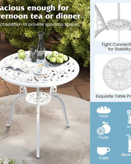 Giantex 3 Piece Bistro Set Cast Aluminum Porch Furniture (Vintage Victorian)