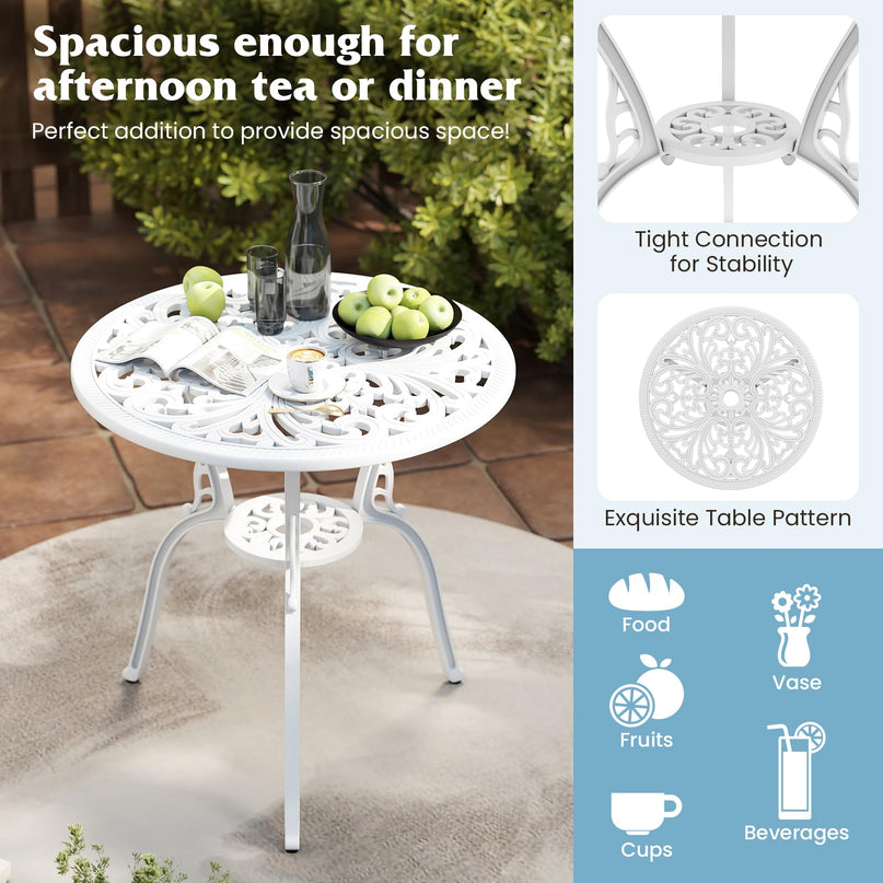 Giantex 3 Piece Bistro Set Cast Aluminum Porch Furniture (Vintage Victorian)