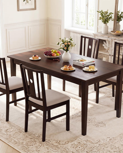 Giantex Upholstered Rubber Wood Dining Chairs Set of 2/4