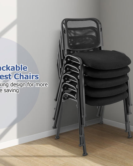 Giantex Set of 5 Conference Chair Elegant Design Stackable Office Waiting Room Guest Reception (32 H)