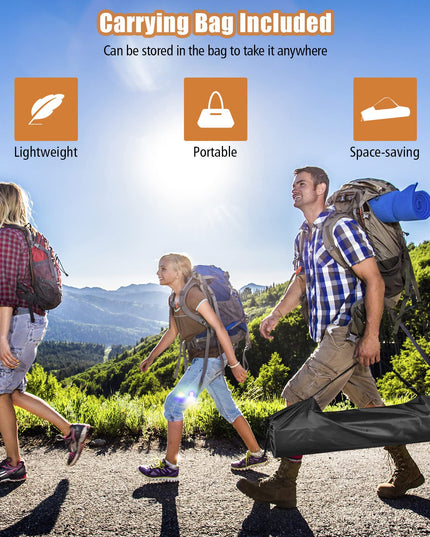Giantex Portable Camping Table, Folding Picnic Table with Carrying Bag & Roll-up Tabletop