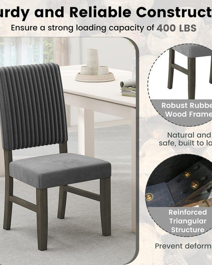 Giantex Dining Chairs Set of 2/4 with Rubber Wood Legs