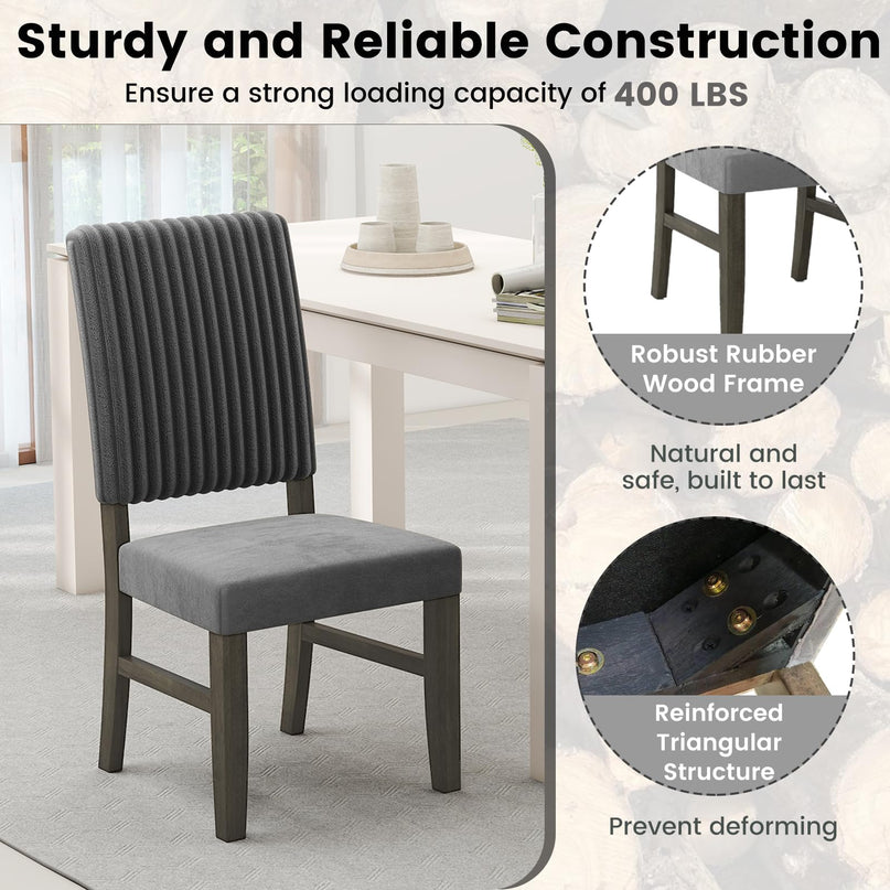 Giantex Dining Chairs Set of 2/4 with Rubber Wood Legs