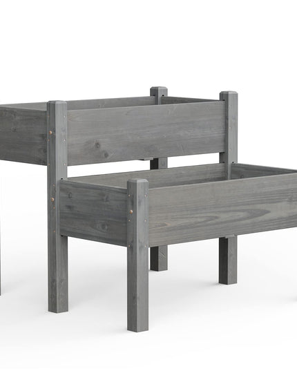 Set of 2 Raised Garden Bed, 34" x 33.5" x 28.5" (L x W x H)