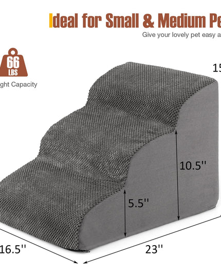 Giantex Dog Ramp Stairs for Bed 3 Tiers Foam Pet Steps for Small Dogs