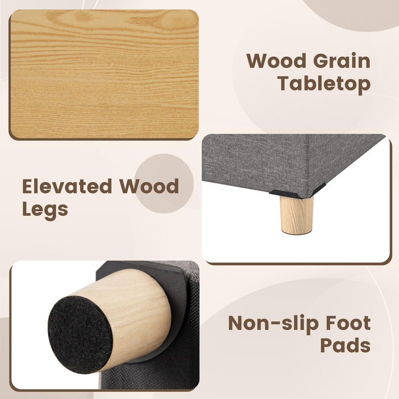 Giantex Small Storage Ottoman Cube with Tray Lid