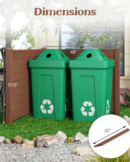 Giantex Air Conditioner Fence 2/4 Panels - 48''W x 36''H Outdoor Privacy Screen Trash Can Enclosure with 3 Stakes