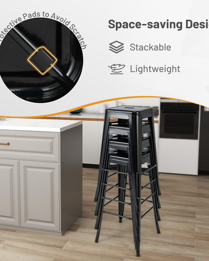 Giantex Metal Bar Stools Set of 4