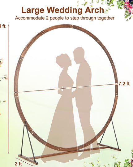 Giantex 7.4 FT Round Solid Wood Arbor for Ceremony Wedding Backdrop Stand