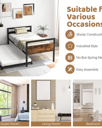 Giantex Metal Daybed with Trundle