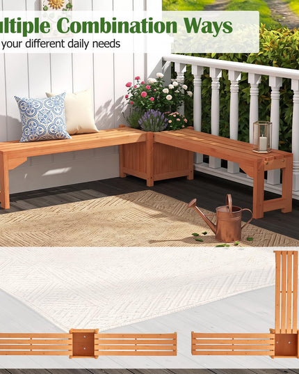 Giantex 2-in-1 Outdoor Bench with Raised Garden Bed