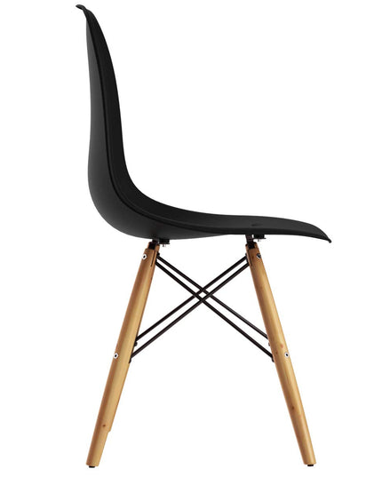 Giantex Dining DSW Chairs with Linen Cushion, Modern Mid Century Shell Chairs w/ Wood Legs