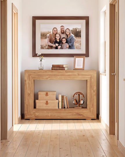 GIANTEX 47" Farmhouse Wooden Console Table with Open Storage Shelf