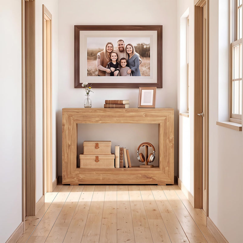 GIANTEX 47" Farmhouse Wooden Console Table with Open Storage Shelf
