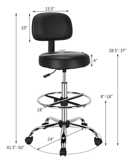 Giantex PU Leather Drafting Chair, Tall Office Chair