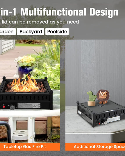 Giantex Outdoor Tabletop Fire Pit - 16.5 Inch Propane Fire Pit