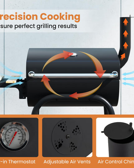 Giantex Portable Charcoal Grill with Foldable Side Table