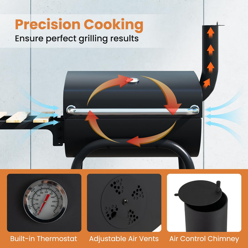 Giantex Portable Charcoal Grill with Foldable Side Table