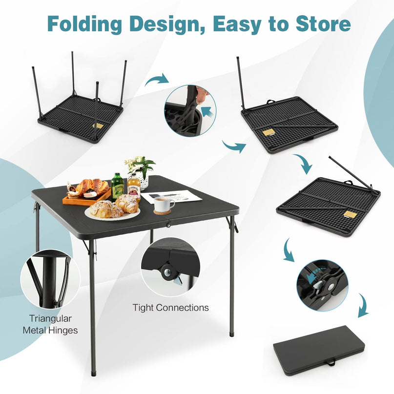 Giantex Portable Folding with All Weather HDPE Tabletop for Beach