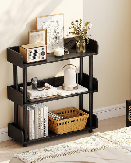 Giantex Étagère à livres à 3 niveaux | Unité de rayonnage autoportante pour salon, chambre à coucher, bureau