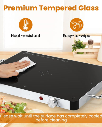 Giantex Electric Warming Tray 40 x 30 cm - Tempered Glass Buffet Server & Food Warmer