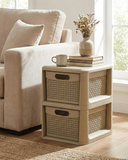 Giantex 2-Drawer Plastic Wicker Storage Organizer (1/2)