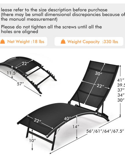 Giantex Outdoor Chaise Lounge Set of 2, Foldable Pool Lounge Chairs
