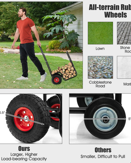 Giantex Firewood Log Cart Carrier
