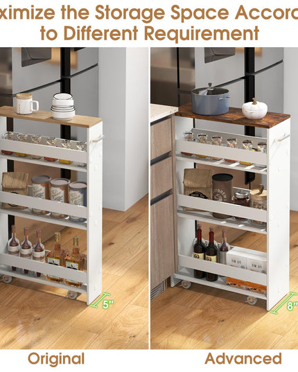 Giantex 4 Tier Rolling Slim Storage Cart