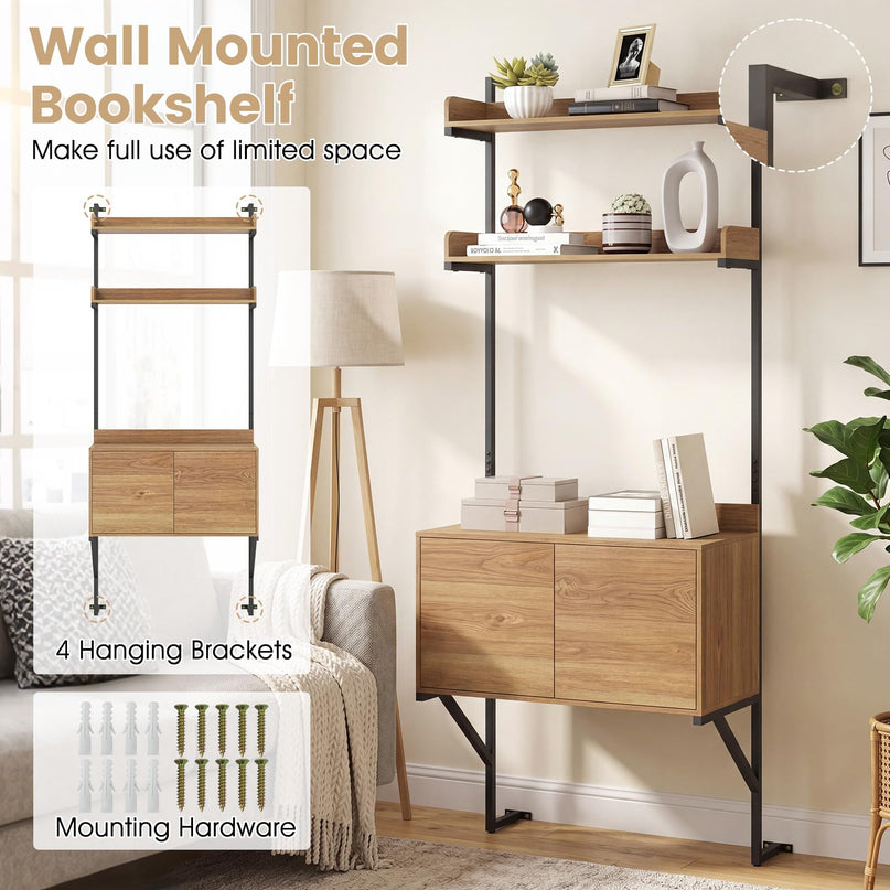 Giantex 71.5" Tall Bookshelf with Storage Cabinet(1/2)