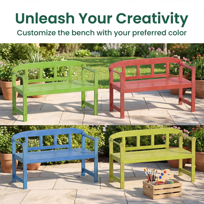 Giantex Outdoor Bench for Patio 2-Person Wood Garden Bench